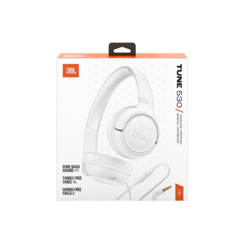 Headphones JBL T530 White, On-ear