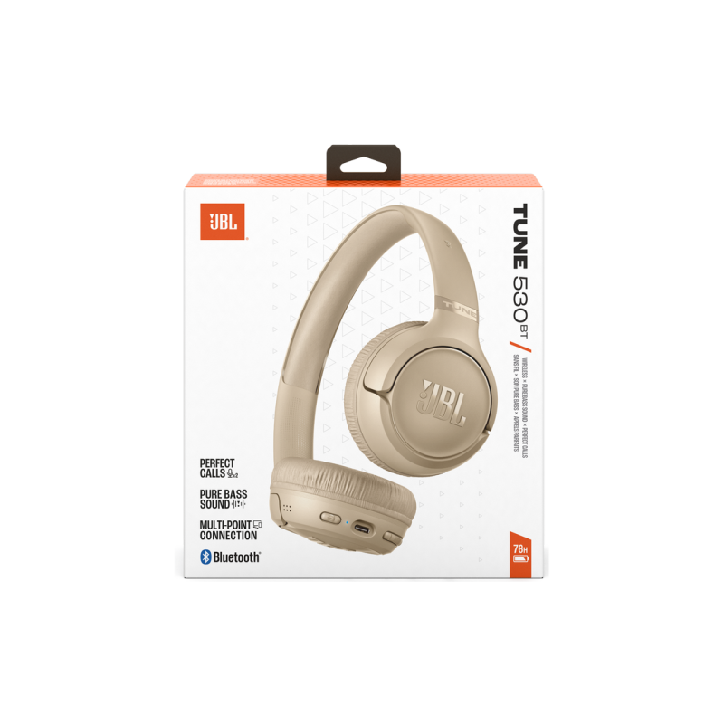 Headphones Bluetooth JBL T530BT, Beige, On-ear