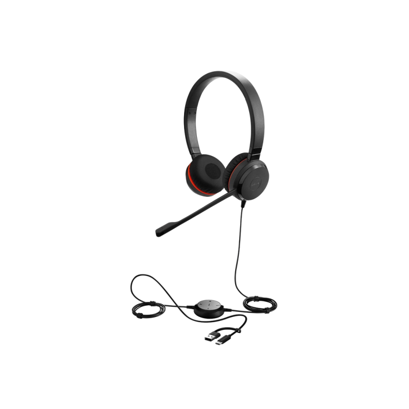 Headset Jabra Evolve 30 II, Stereo MS, USB C/A adapter, Black