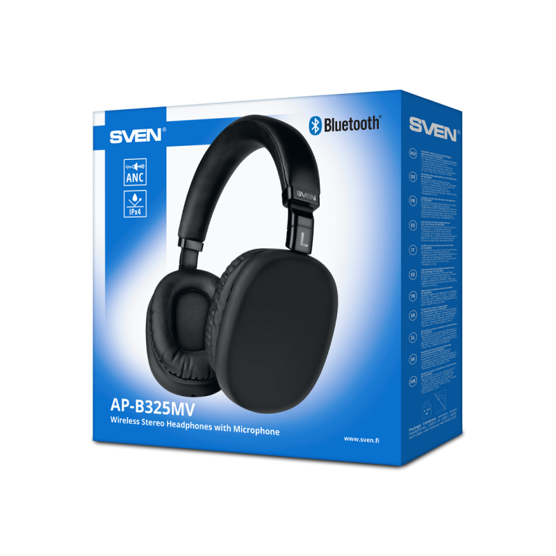 Bluetooth Headset SVEN AP-B325MV with Microphone, Black (Bluetooth, ANC, 400mAh