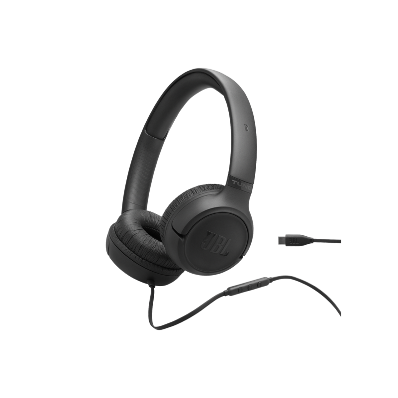 Headphones JBL T530C Black, USB-C, On-ear