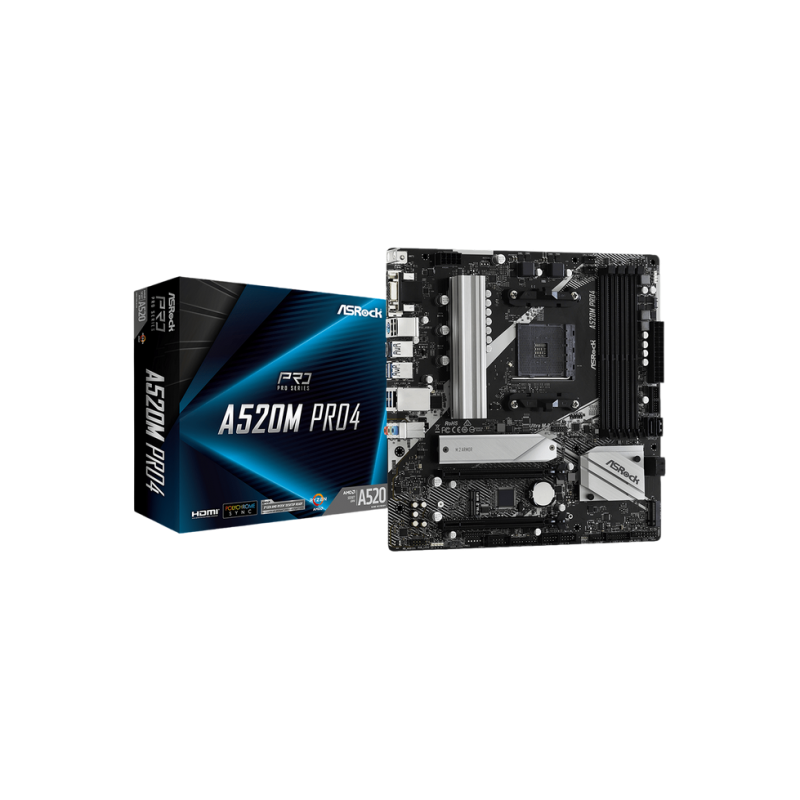 MB AM4 ASRock A520M PRO4  mATX