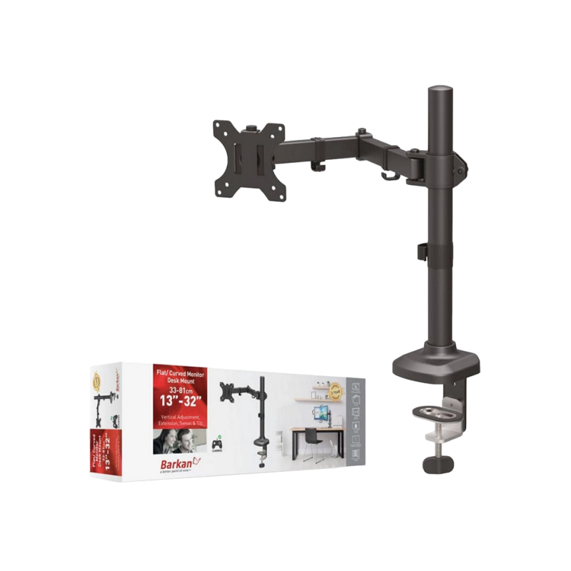 Table/desk stand for monitor Barkan M121T, 13"-27", max.12kg, VESA: 75x75, 100x100