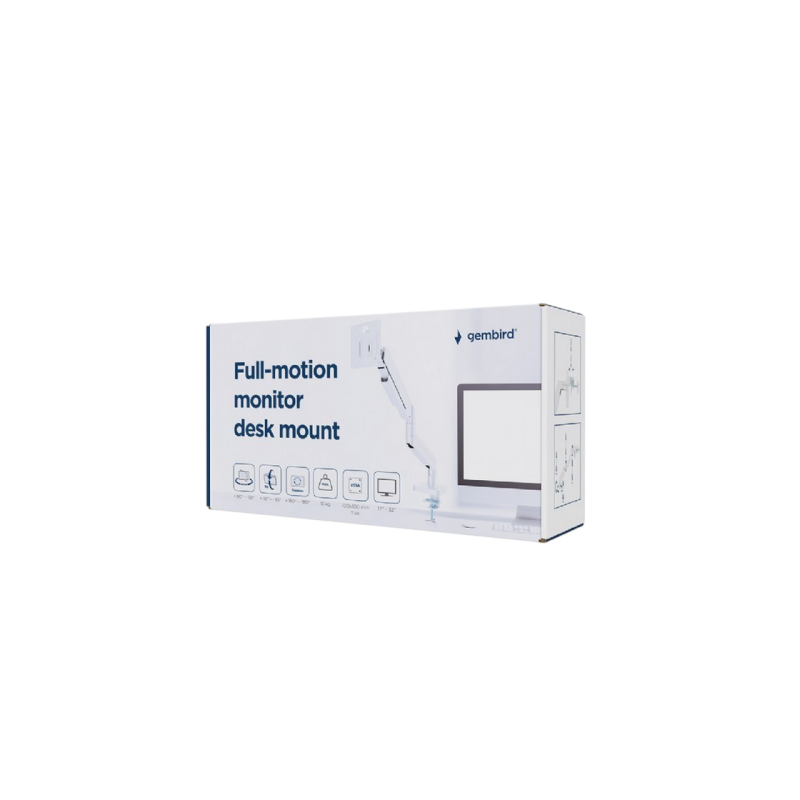 Крепление для Монитора Gembird MA-DA1-04-W White