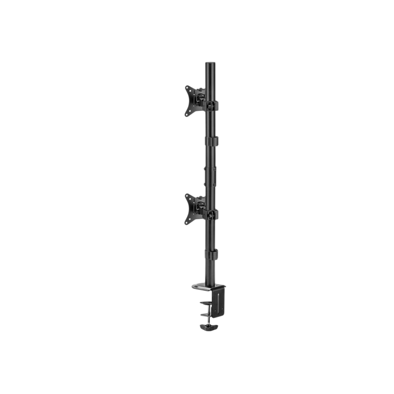 Table/desk stand for 2 monitors Gembird MS-D2ST-02, 13"-32", max.8kg, VESA: 75x75, 100x100