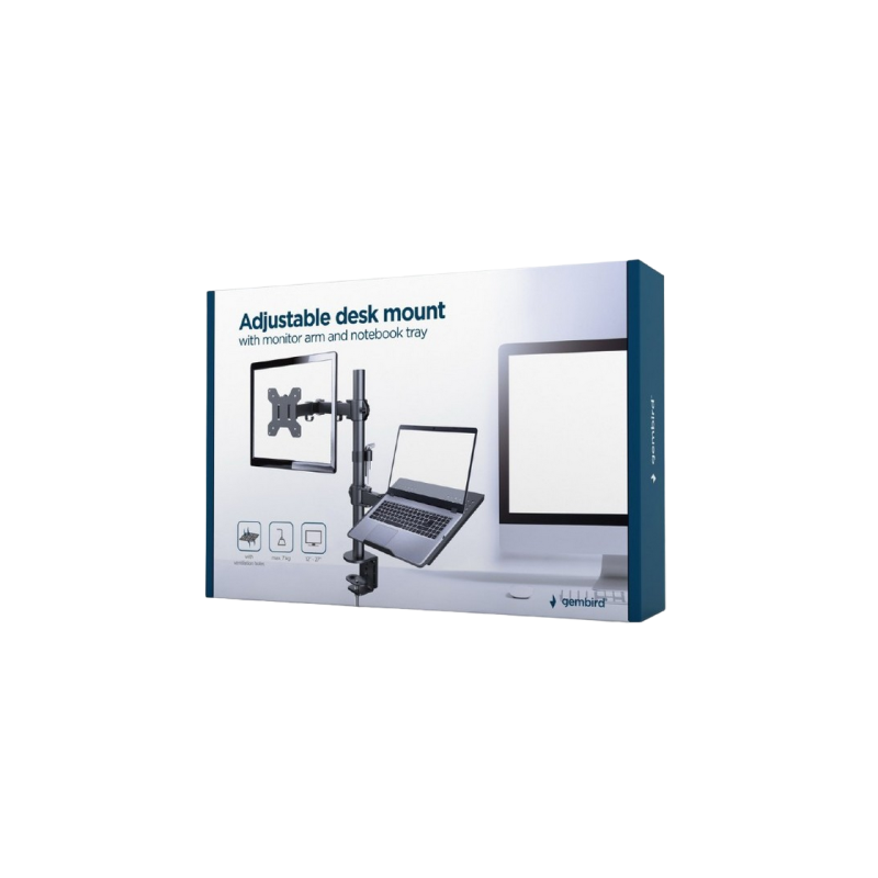 Table/desk display & notebook mounting arm Gembird (rotate,tilt,swivel),17”-32”,up to 9 kg,VESA:75x75,100x100