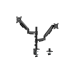 Table/desk 2-display mounting "MA-DA2P-02" Gembird (rotate,tilt,swivel),17”-32”,up to 9 kg,VESA:75x75,