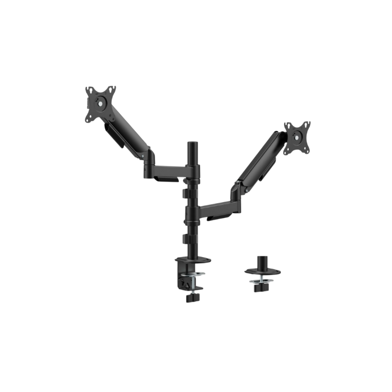 Table/desk 2-display mounting "MA-DA2P-02" Gembird (rotate,tilt,swivel),17”-32”,up to 9 kg,VESA:75x75,