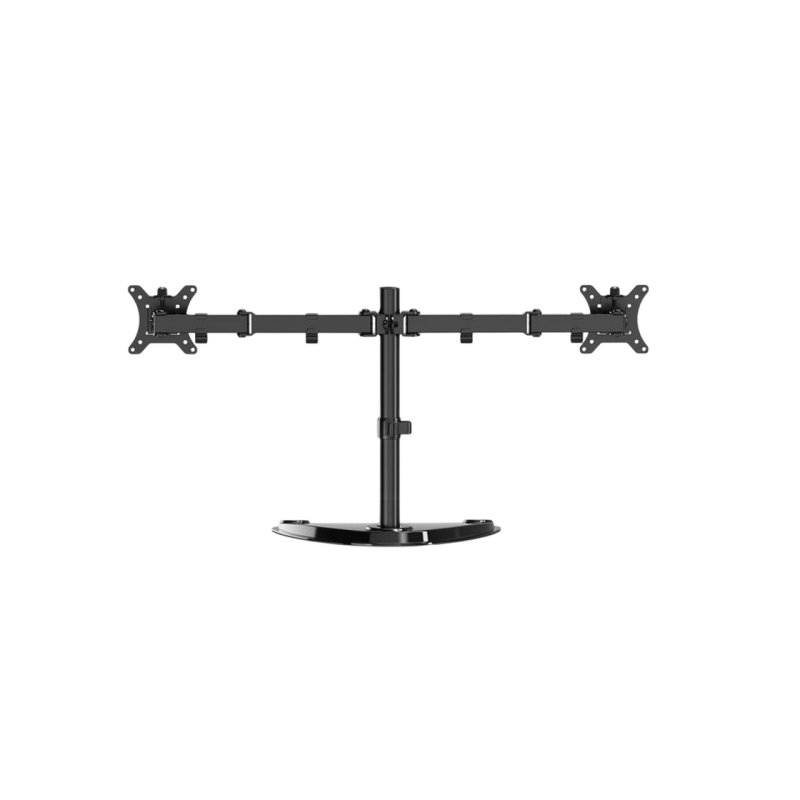 Table/desk stand for 2 monitors Gembird MS-D2ST-02, 13"-32", max.8kg, VESA: 75x75, 100x100