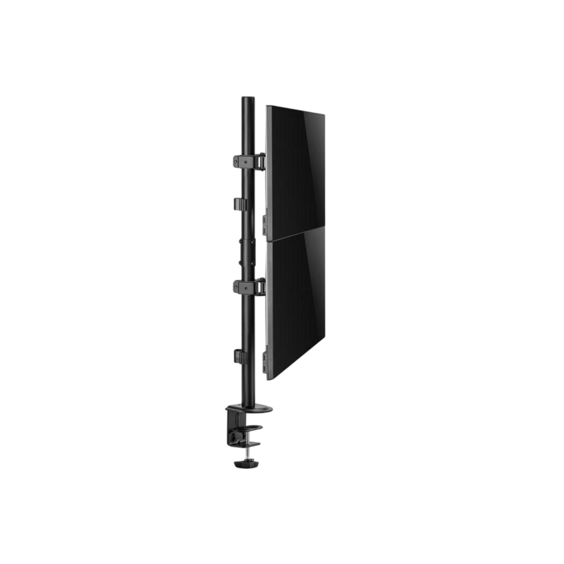 Table/desk stand for 2 monitors Gembird MS-D2ST-02, 13"-32", max.8kg, VESA: 75x75, 100x100