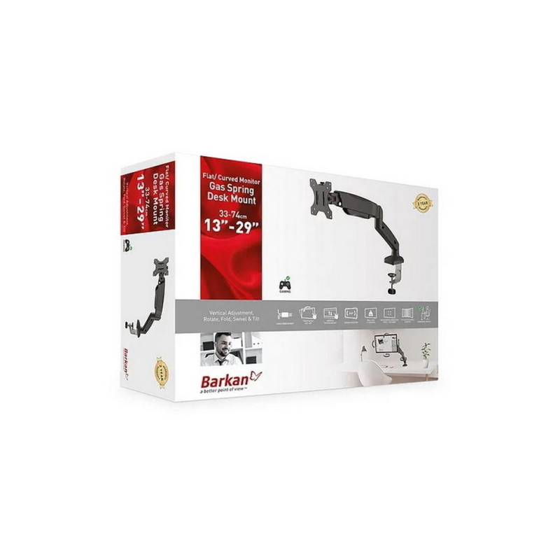 Подставка настольная для монитора Barkan M121P, 13"-29", макс. 12 кг, VESA: 75x75, 100x100