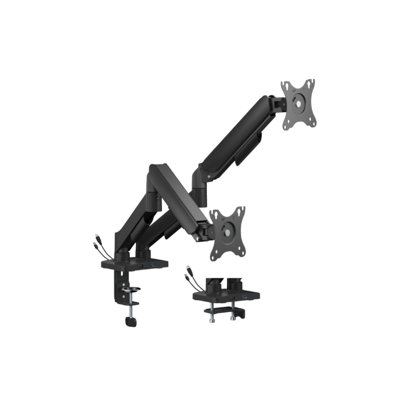 Table/desk 2-display mounting "MA-DA2U-01" Gembird (rotate,tilt,swivel),17”-32”,up to 9 kg,VESA:75x75,