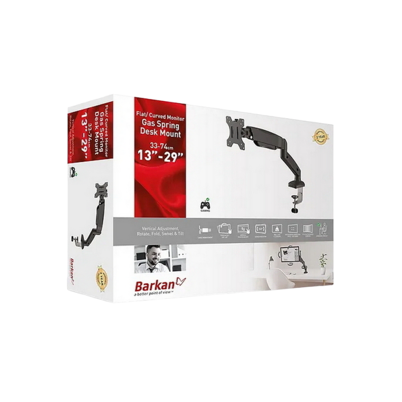 Подставка настольная для монитора Barkan M121P, 13"-29", макс. 12 кг, VESA: 75x75, 100x100