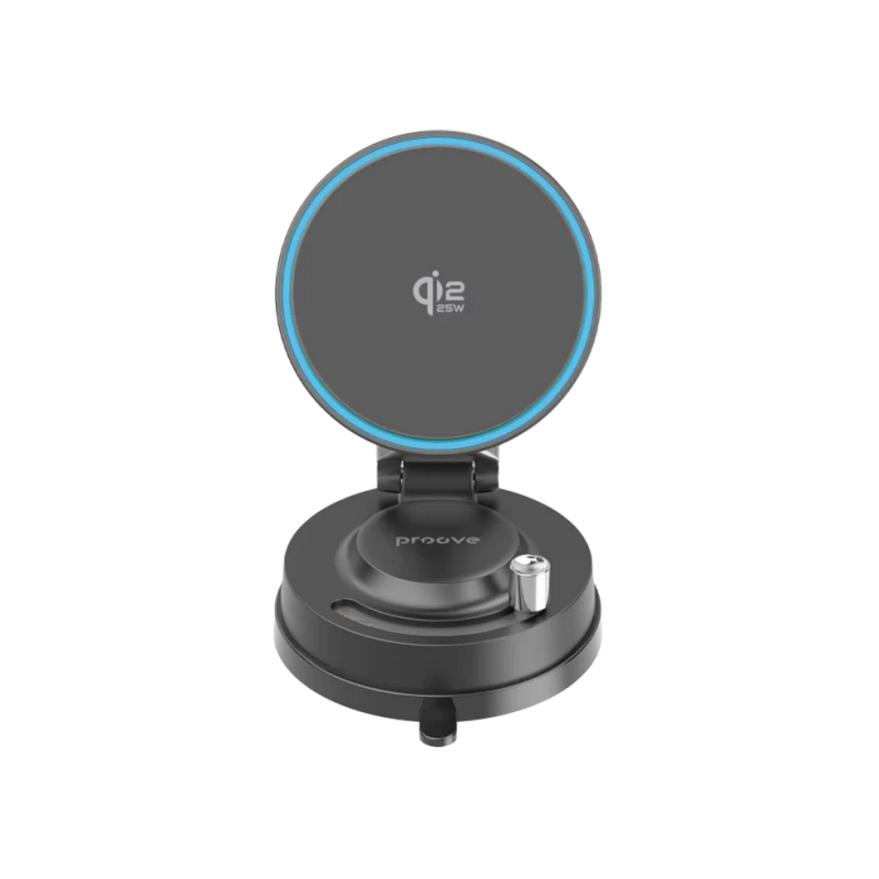 Car Mount With Wireless Charger Proove Jetlock Qi2.2 25W, Black
