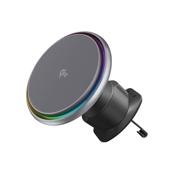Car Mount With Wireless Charger Proove Icecore Qi2 15W, Gray