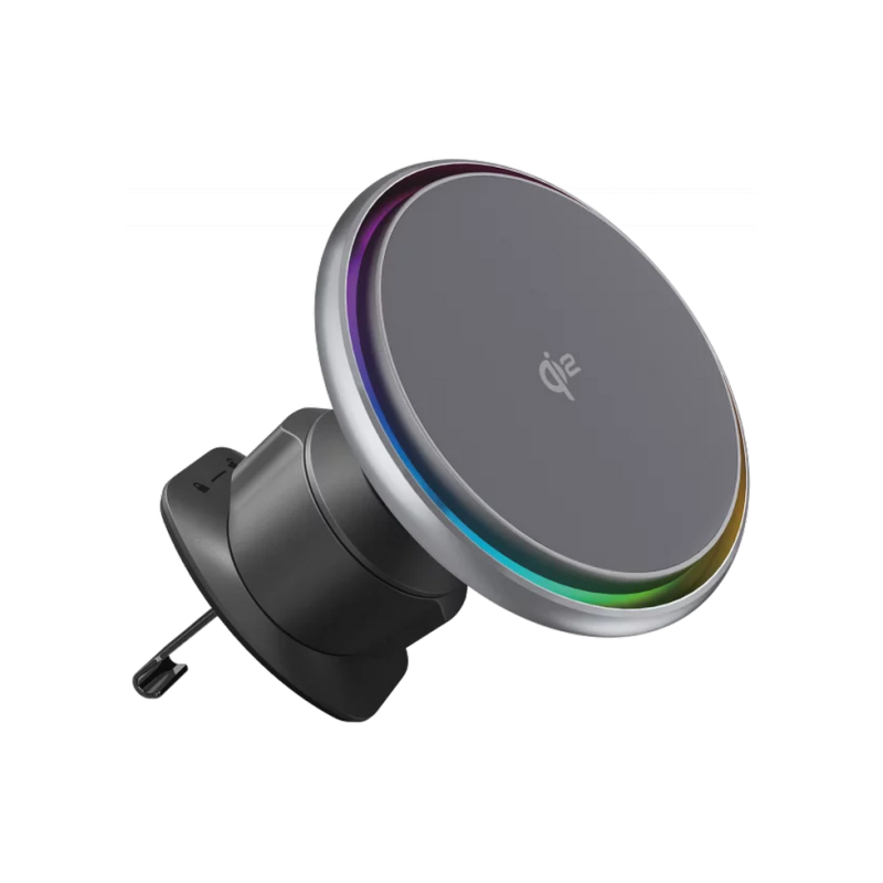Car Mount With Wireless Charger Proove Icecore Qi2 15W, Gray