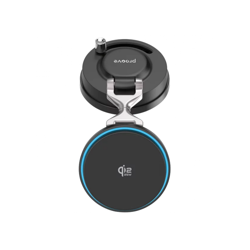 Car Mount With Wireless Charger Proove Jetlock Qi2.2 25W, Black