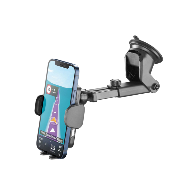 Автомобильный держатель на присоске для сотового телефона, Hug Dual Pro с беспроводной зарядкой 15 Вт, черный