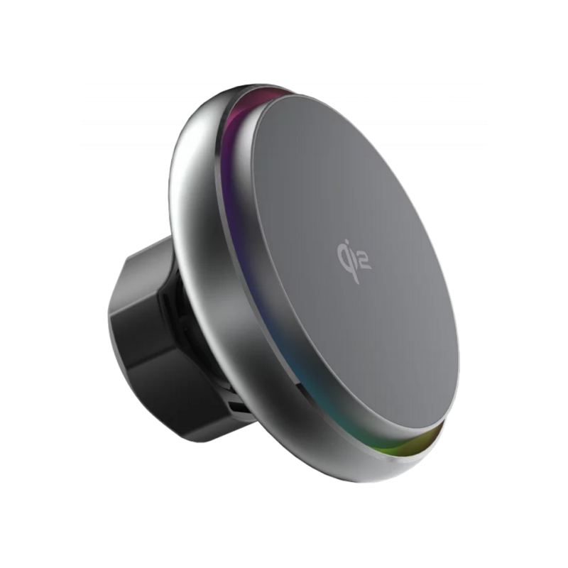 Car Mount With Wireless Charger Proove Icecore Qi2 15W, Gray