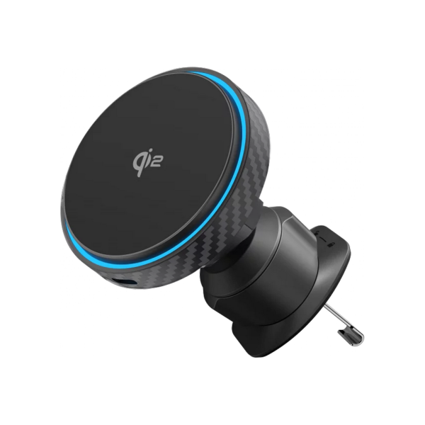 Car Mount With Wireless Charger Proove Graphite Circle Qi2 15W, Black
