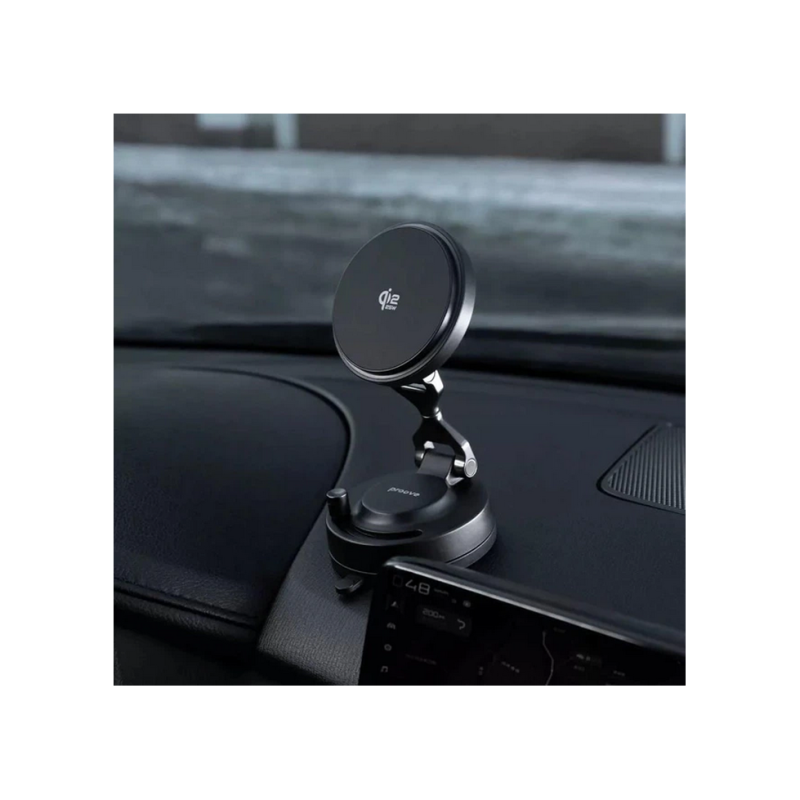 Car Mount With Wireless Charger Proove Jetlock Qi2.2 25W, Black