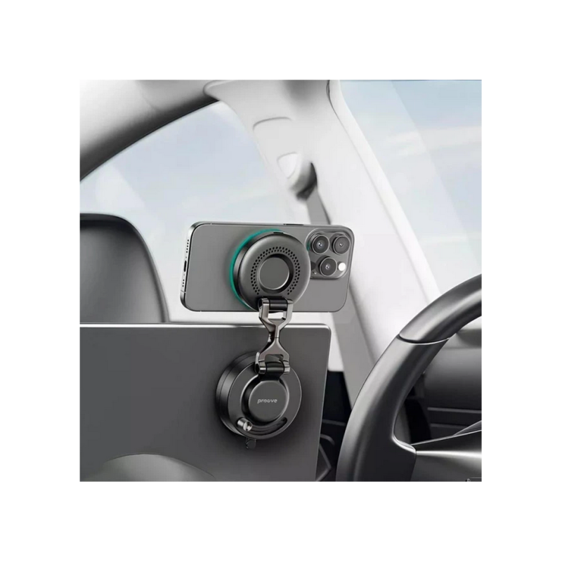 Car Mount With Wireless Charger Proove Jetlock Qi2.2 25W, Black