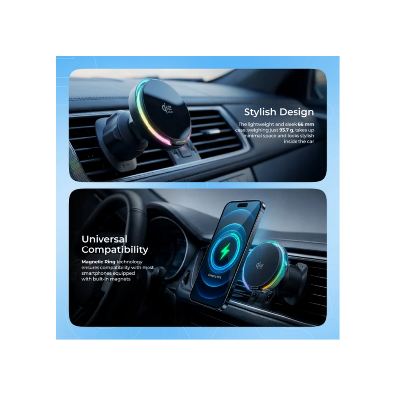 Car Mount With Wireless Charger Proove Spark Qi2.2 25W, Black