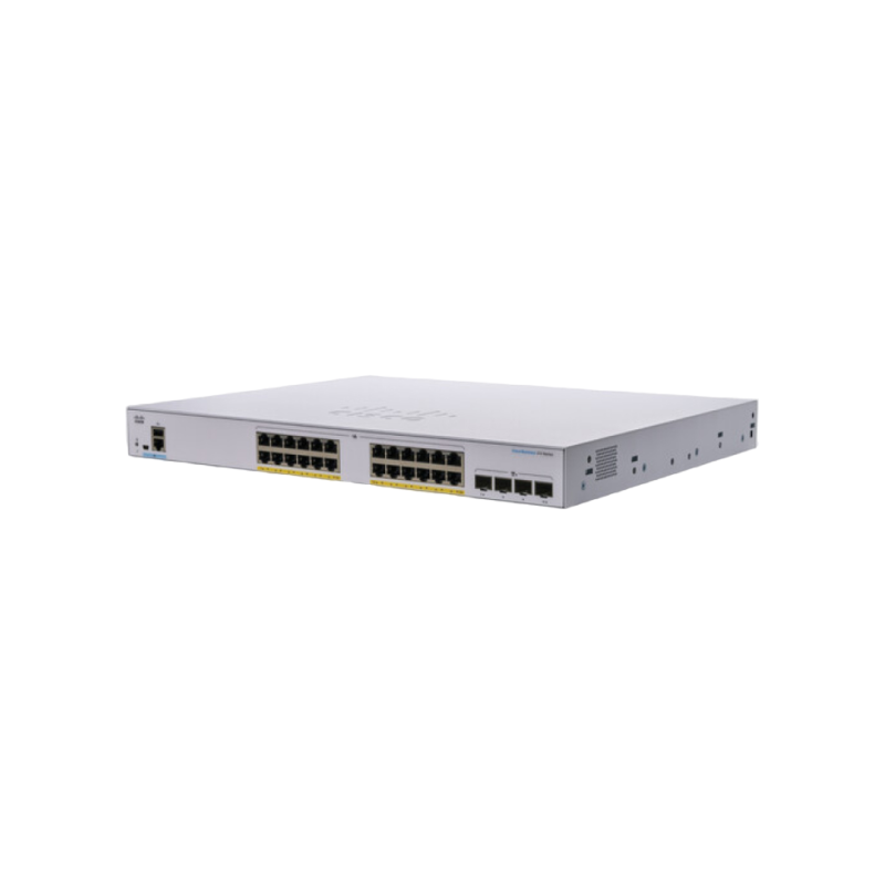 24-портовый гигабитный интеллектуальный коммутатор Full PoE Cisco CBS250-24FP-4X, 4 x 10G SFP