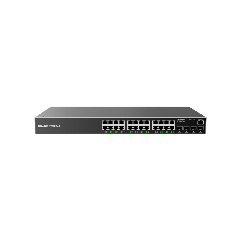 24-port 10/100/1000Mbps L2++ Managed Switch Grandstream "GWN7803 Pro", 2xSFP+, Console Port, RPS
