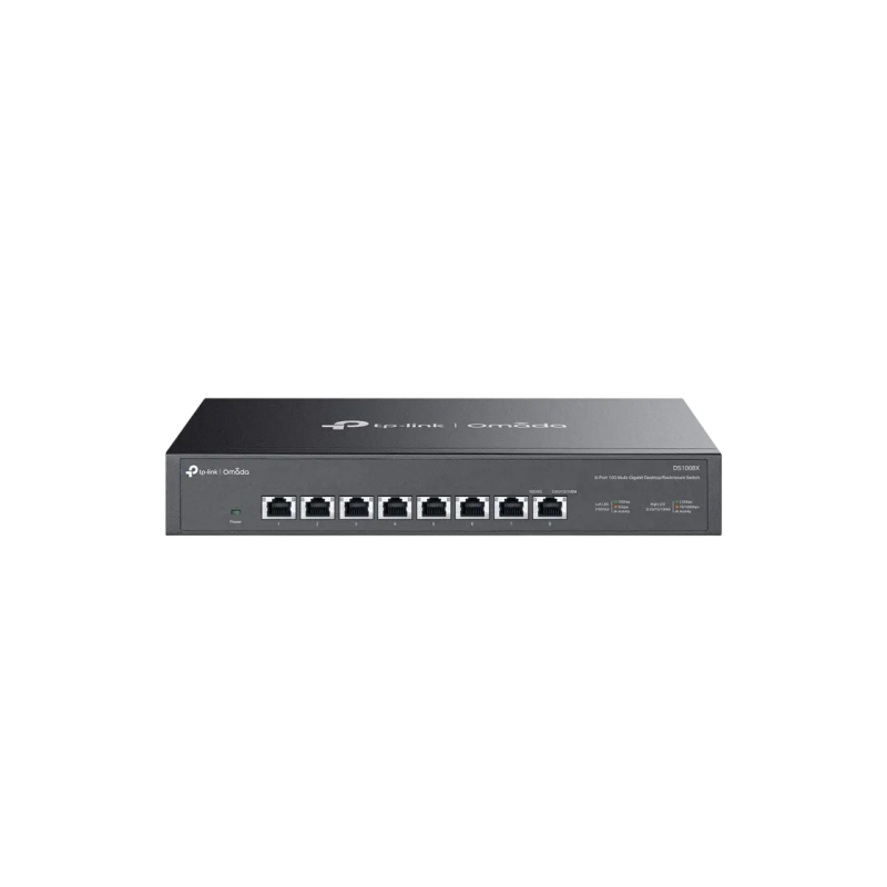 .8-port 10/100Mbps/1/2,5/10 Gbps Switch TP-LINK "DS1008X", steel case, Desk/Rackmount