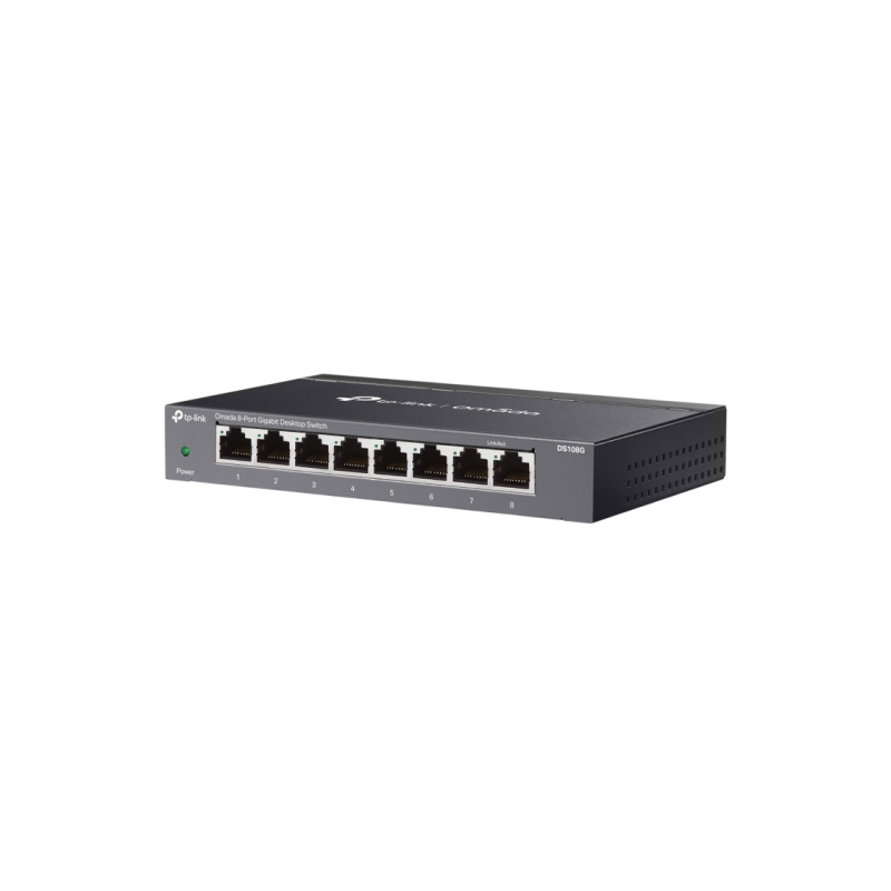 .8-port 10/100/1000Mbps Switch TP-LINK "DS108G", Loop Prevention, QoS, steel case