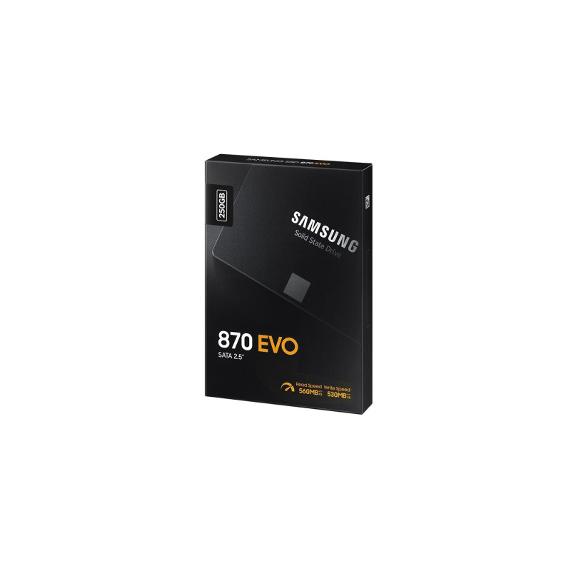 2.5" SATA SSD 250GB Samsung 870 EVO "MZ-77E250B" [R/W:560/530MB/s, 98K IOPS, MGX, V-NAND 3bit MLC