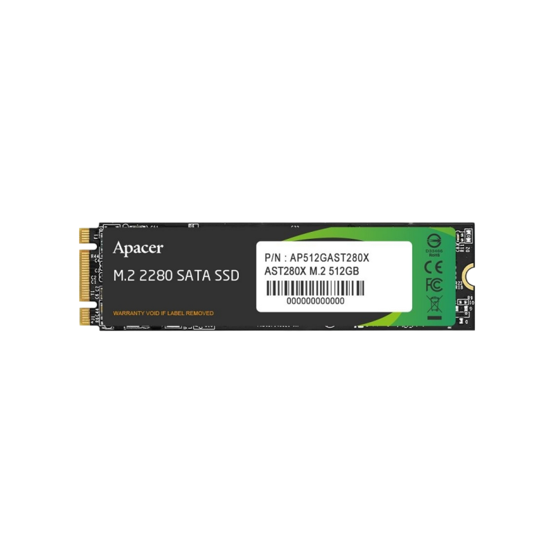 .M.2 SATA SSD  512GB Apacer AST280X "AP512GAST280X" [80mm, R/W:520/500MB/s, 44K/73K IOPs, 280TB TBW, 3D 