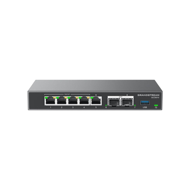 Grandstream GCC6010 4-в-1, IP-АТС, VPN-маршрутизатор, межсетевой экран, коммутатор, 2x2.5GbE SFP, 5xGbE LAN/WAN, MicroSD, USB3.0,
