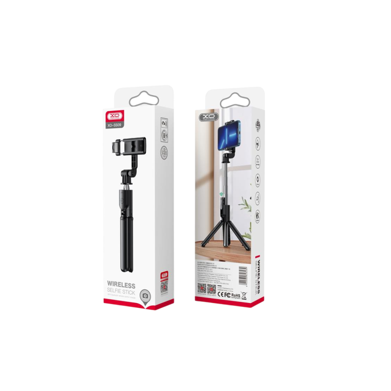 Bluetooth Selfie Stick XO, SS09, Tripod, Black