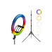 Tripod cu Lampa Circulara RGB Selfie Ring Light HQ-18RGB 18", Black