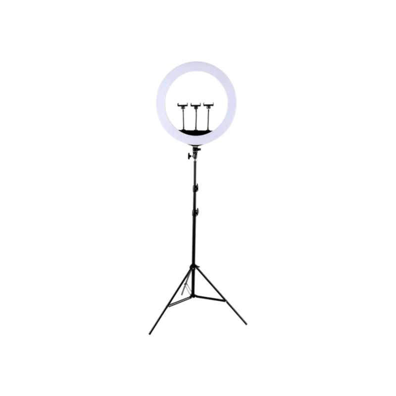 Tripod cu Lampa Circulara RGB Selfie Ring Light HQ-18RGB 18", Black