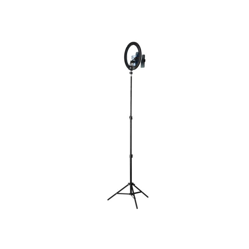 Tripod cu Lampa Circulara Cellularline Selfie Ring Trio Universal 13", Black