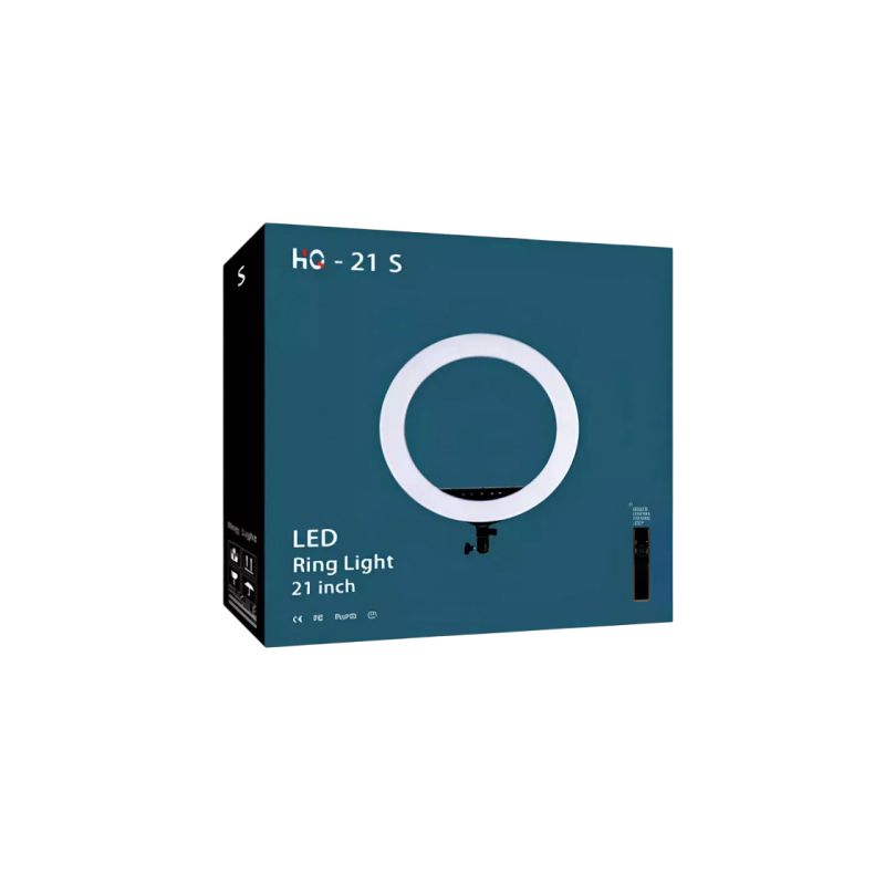 Tripod cu Lampa Circulara Selfie Ring Light 3 colors HQ-21S 21", Black