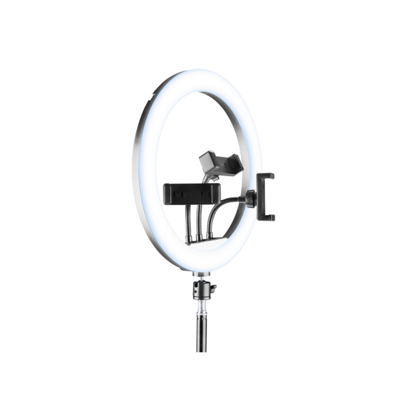 Tripod cu Lampa Circulara Cellularline Selfie Ring Trio Universal 13", Black