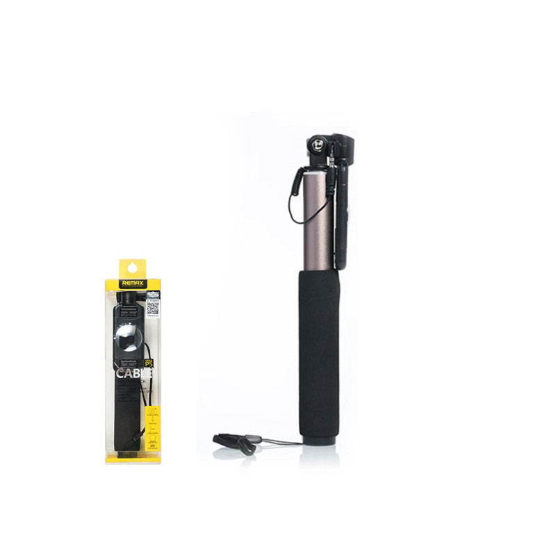 Remax Selfie stick P5, wired Gold