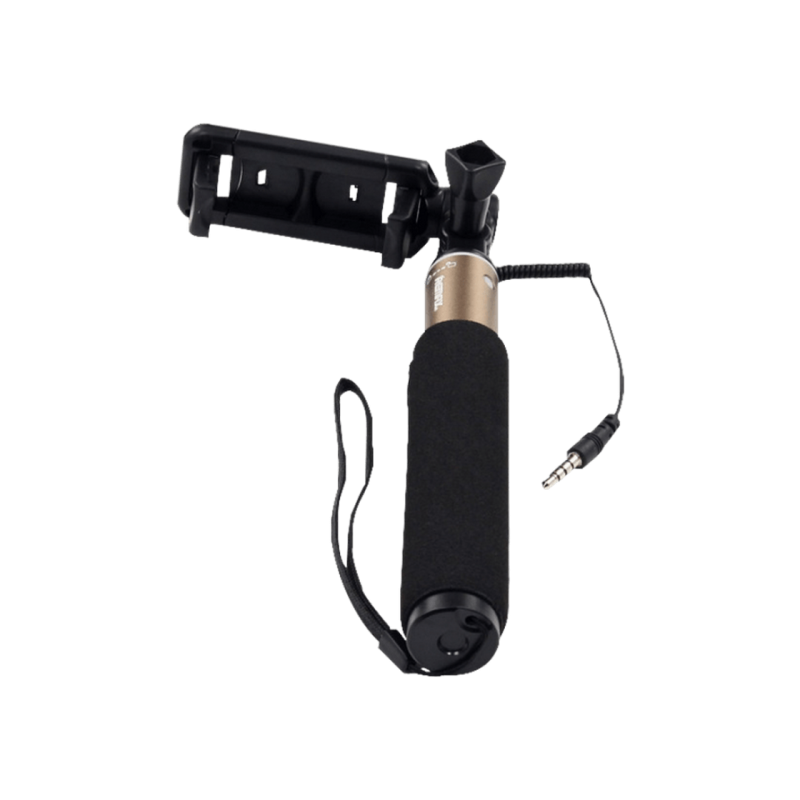 Remax Selfie stick P5, wired Gold