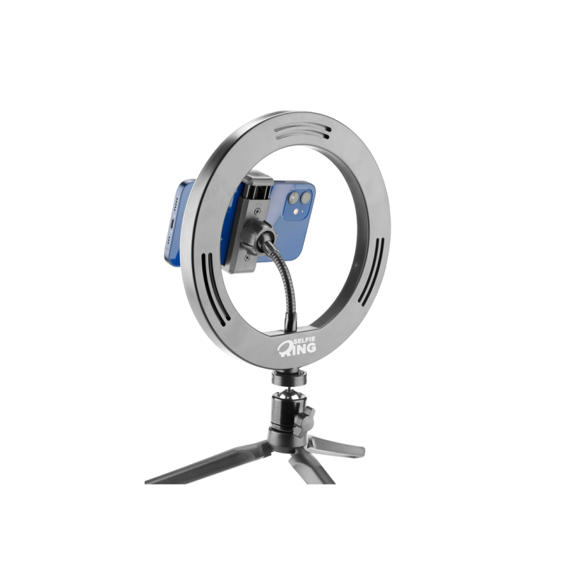 Tripod cu Lampa Circulara Cellularline Selfie Ring 8", Black