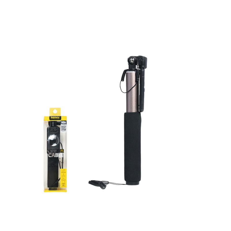 Remax Selfie stick P5, wired Gold