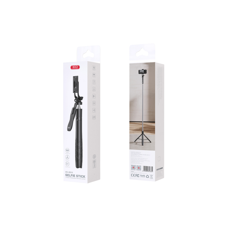 Bluetooth Selfie Stick XO, SS15 , Tripod, Black