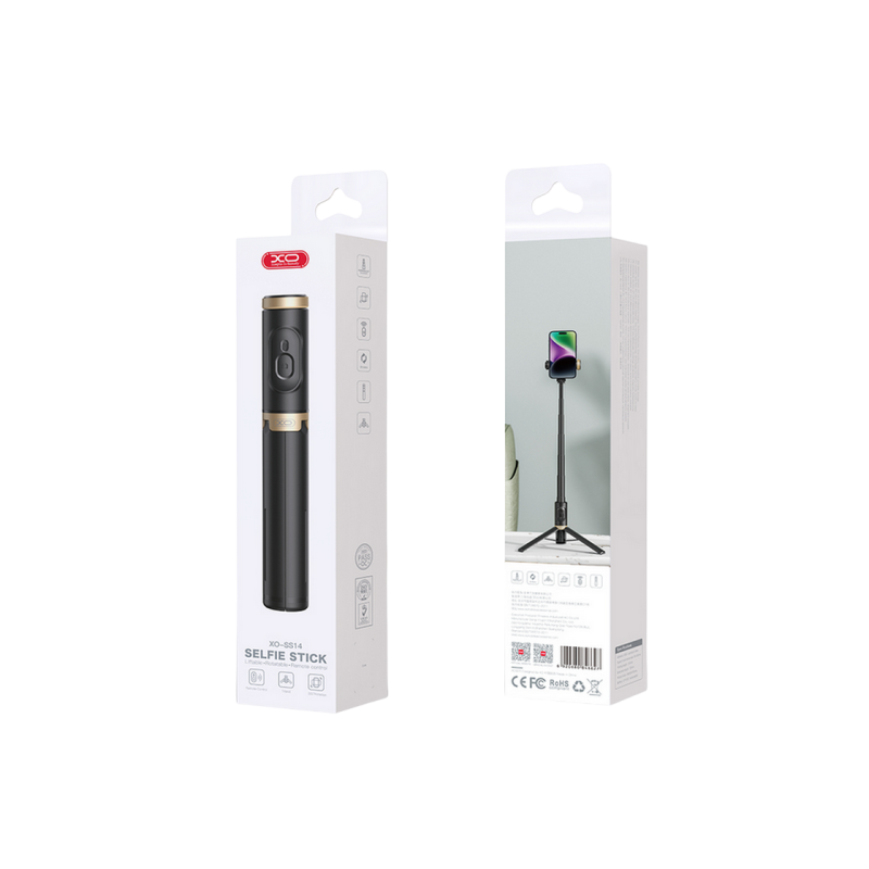 Bluetooth-палка для селфи XO, SS14, штатив, черная