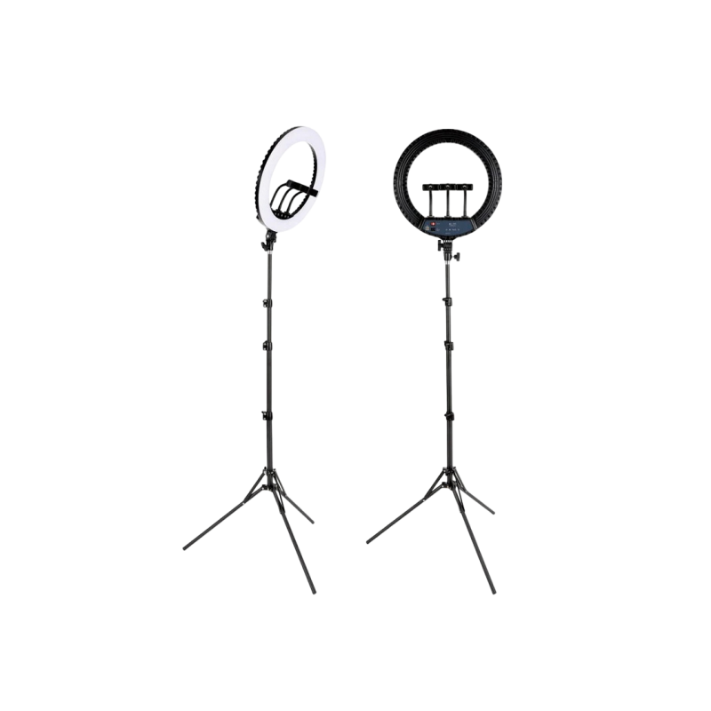 Tripod cu Lampa Circulara RGB Selfie Ring Light HQ-18RGB 18", Black