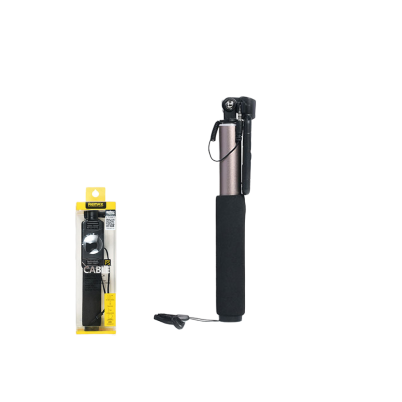 Remax Selfie stick P5, wired Gold