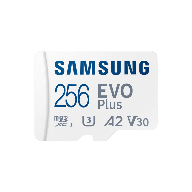 256GB MicroSD (Class 10) UHS-I (U3) +SD adapter, Samsung EVO Plus 2024 "MB-MC256SA" (R:160MB/s