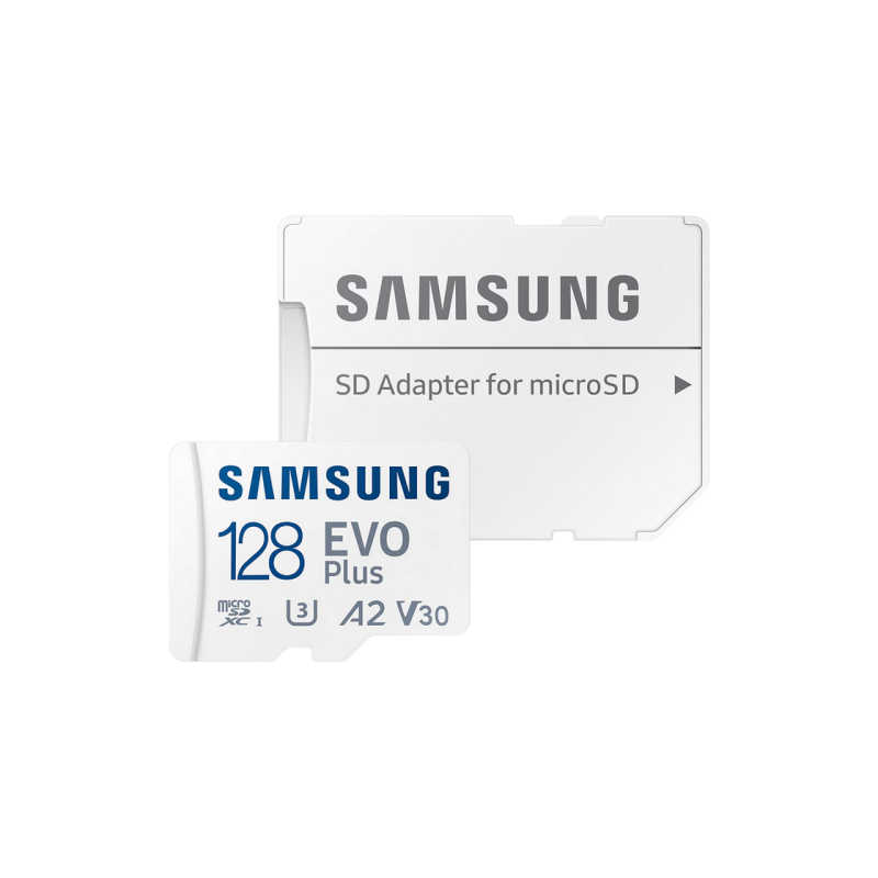 .128 ГБ MicroSD (класс 10) UHS-I (U3)+SD адаптер, Samsung EVO Plus 2024 "MB-MC128SA" (R:160 МБ/с